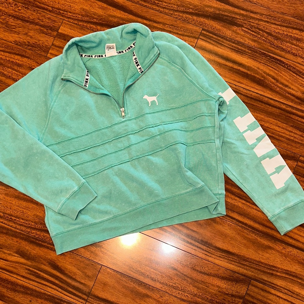 Victoria's Secret Mint Green Quarter-Zip sweatshirt